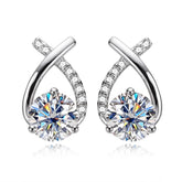 Moissanite Dropx Stud Earrings