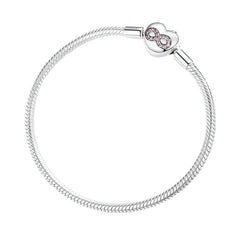 Luxeaura Creations Infinity Heart Clasp Snake Chain Bracelet