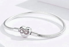 Luxeaura Creations Infinity Heart Clasp Snake Chain Bracelet