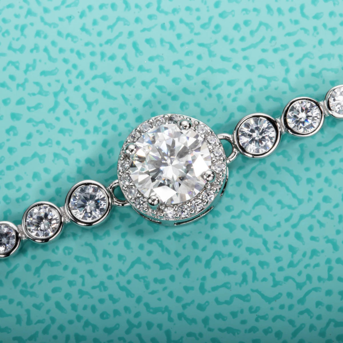 Moissanite O Tennis Silver Bracelet