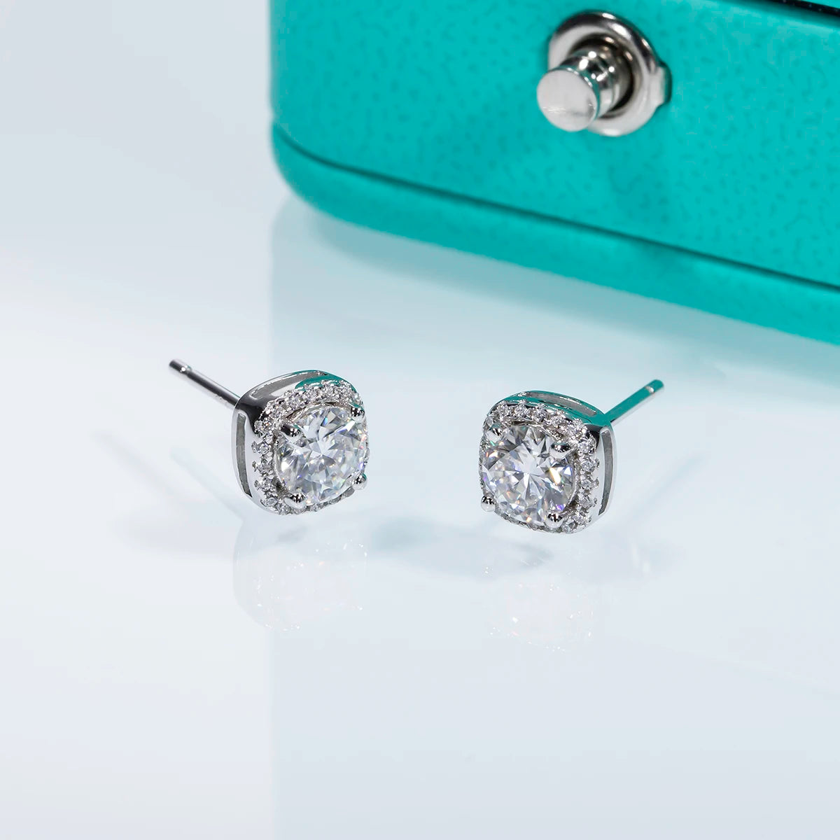 Moissanite Square Stud Earrings