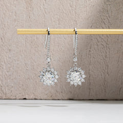 Sunflower Moissanite Drop Earrings