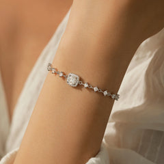 Moissanite Halo Bracelet