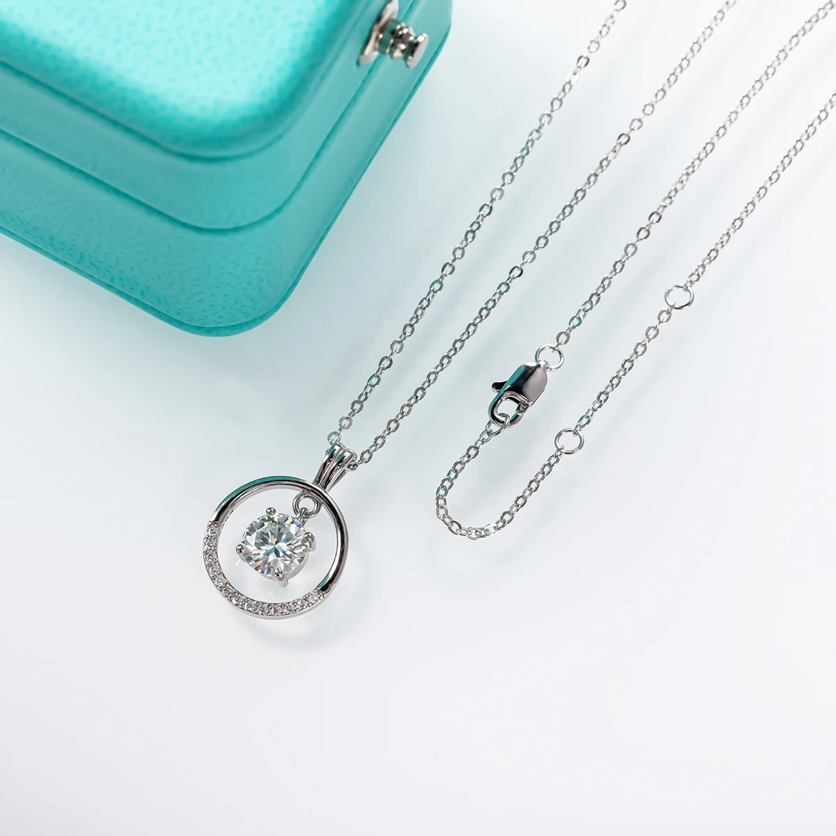 O Crystal Moissanite Pendant Necklace