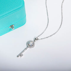 Moissanite Key Pendant Necklace