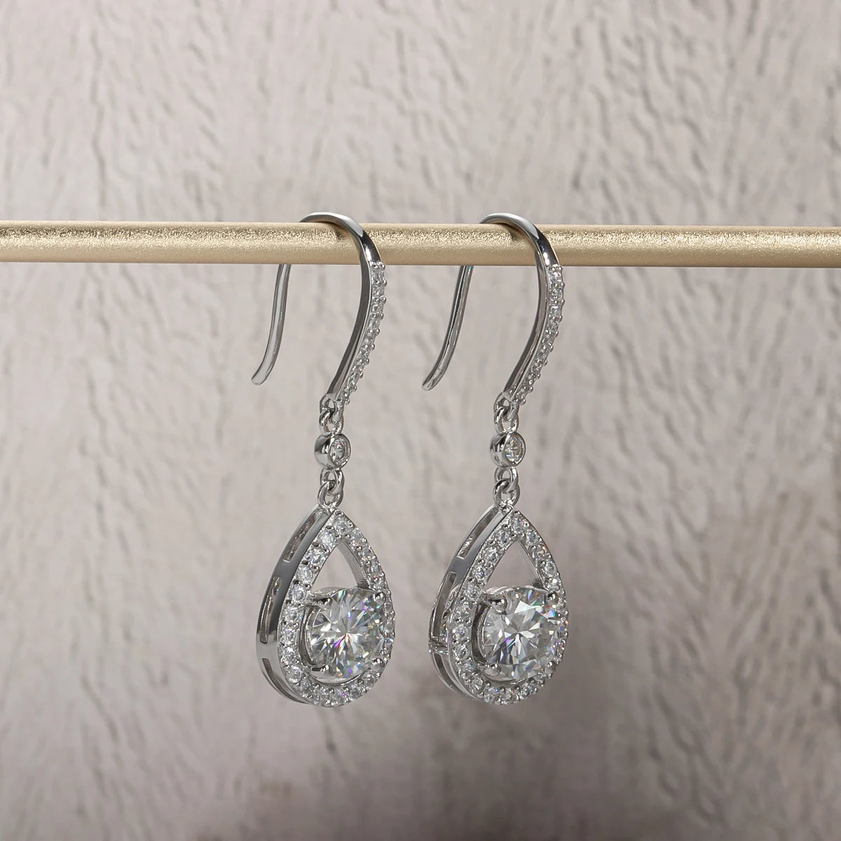 Moissanite Droplet Earrings