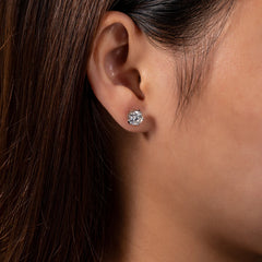 Moissanite Lotus Stud Earrings