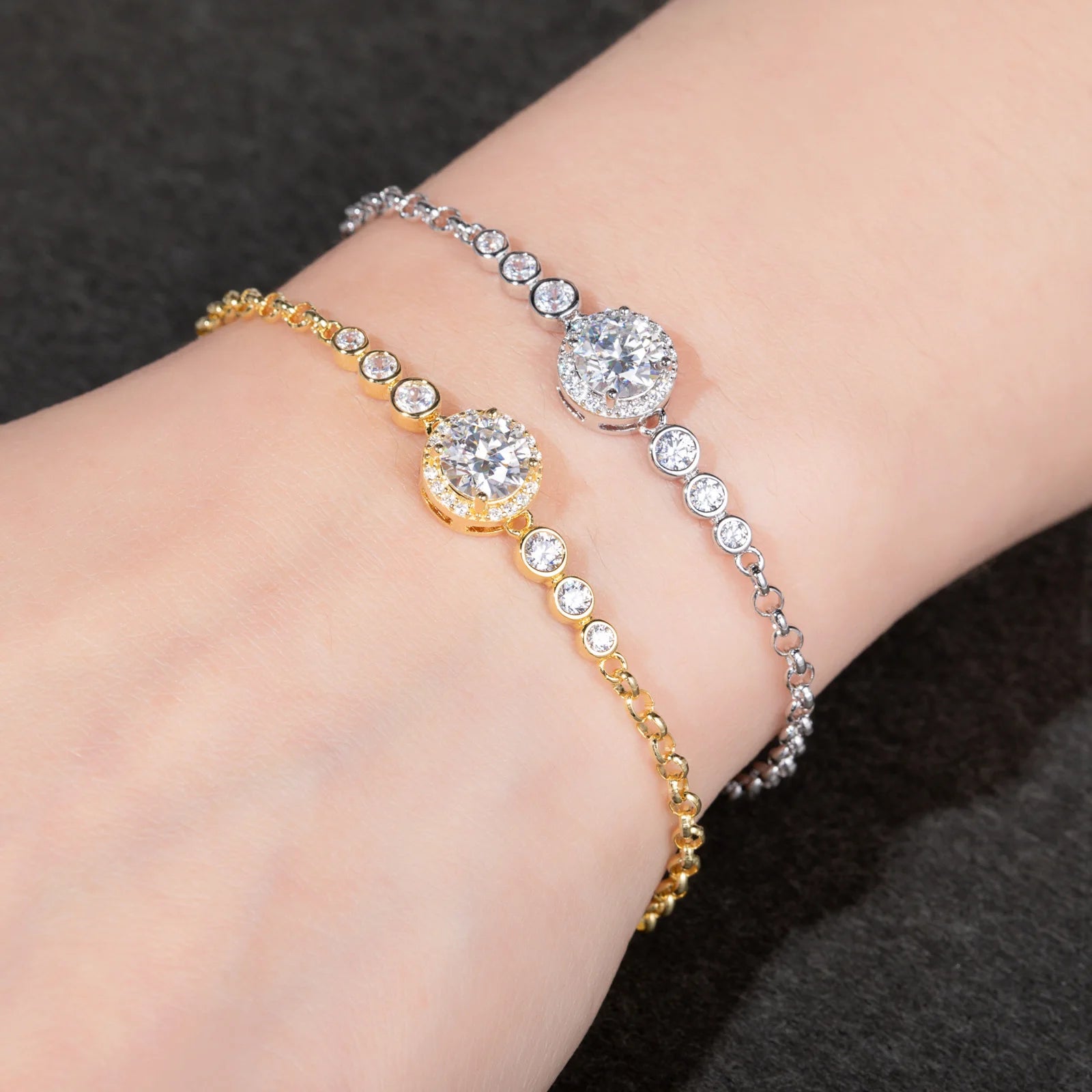 Moissanite O Tennis Silver Bracelet