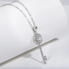 Moissanite Key Pendant Necklace