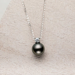 Tahitian Black Pearl Moissanite Necklace