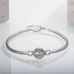 Moissanite O Silver Bracelet