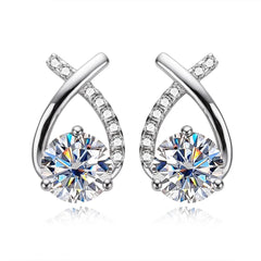 Moissanite Dropx Stud Earrings