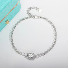 Moissanite O Tennis Silver Bracelet