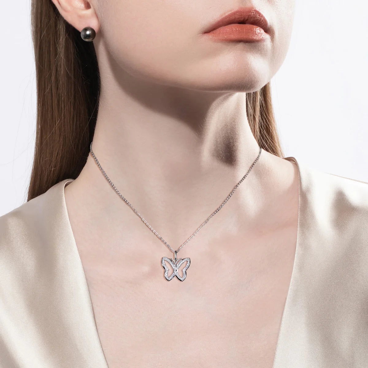 Butterfly Moissanite Pendant Necklace