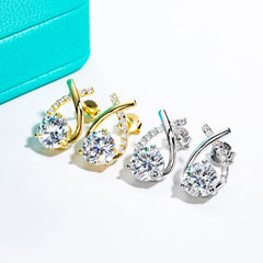 Moissanite Dropx Stud Earrings