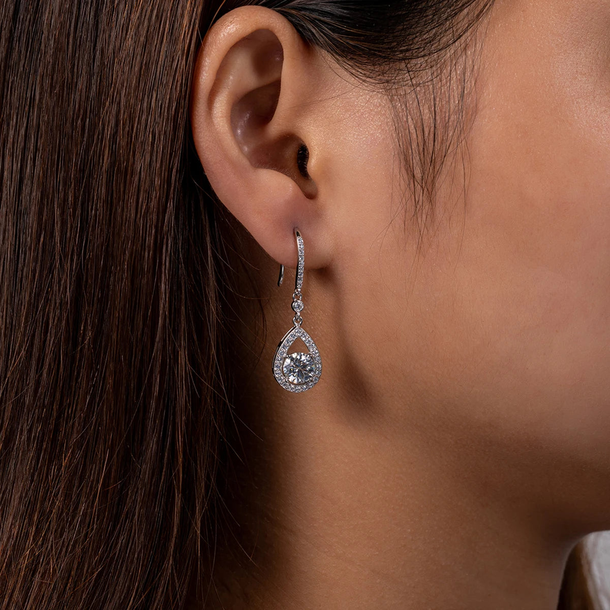 Moissanite Droplet Earrings