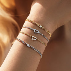 Moissanite Heart Bracelet