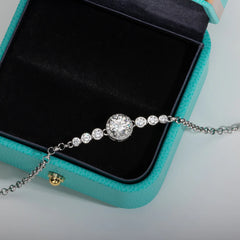 Moissanite O Tennis Silver Bracelet