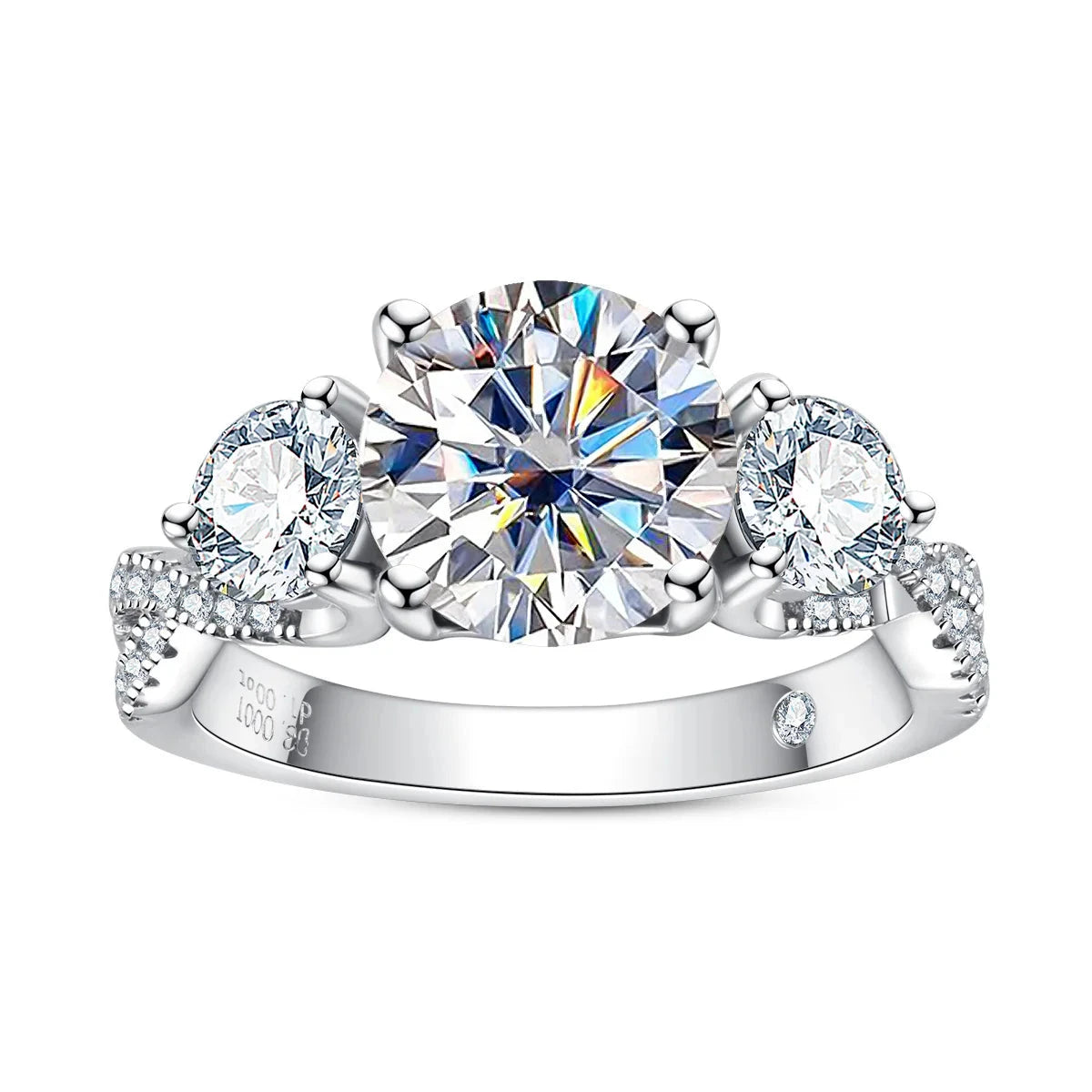 Moissanite Infinity 3 Stone Ring