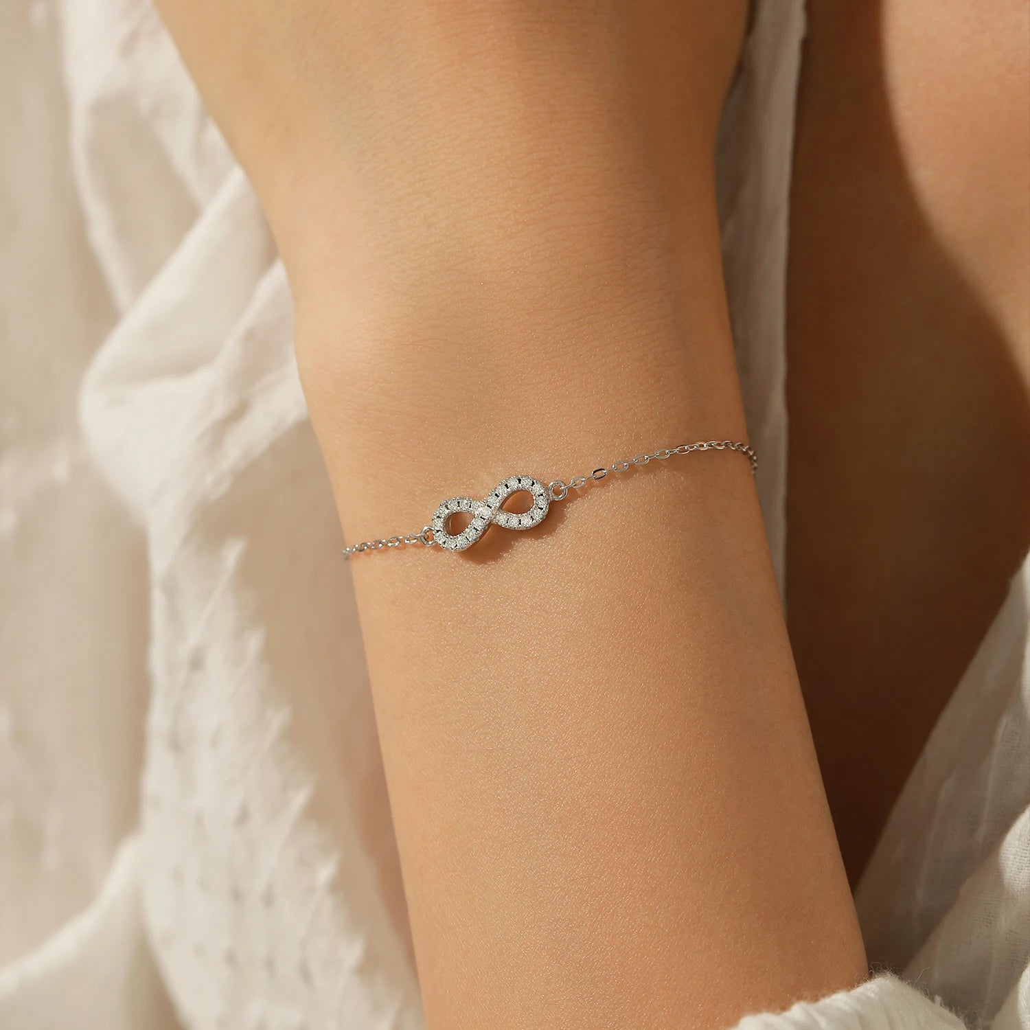 Moissanite Infinity Bracelet