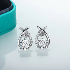 Moissanite Dropx Stud Earrings