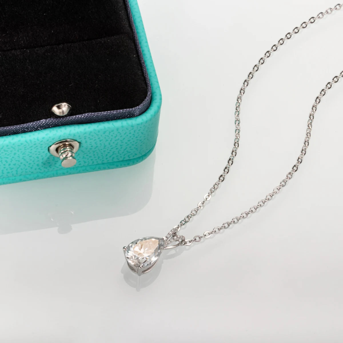 Teardrop Moissanite Pendant Necklace