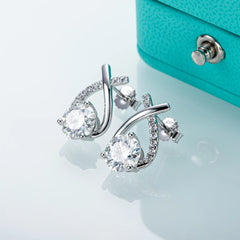 Moissanite Dropx Stud Earrings