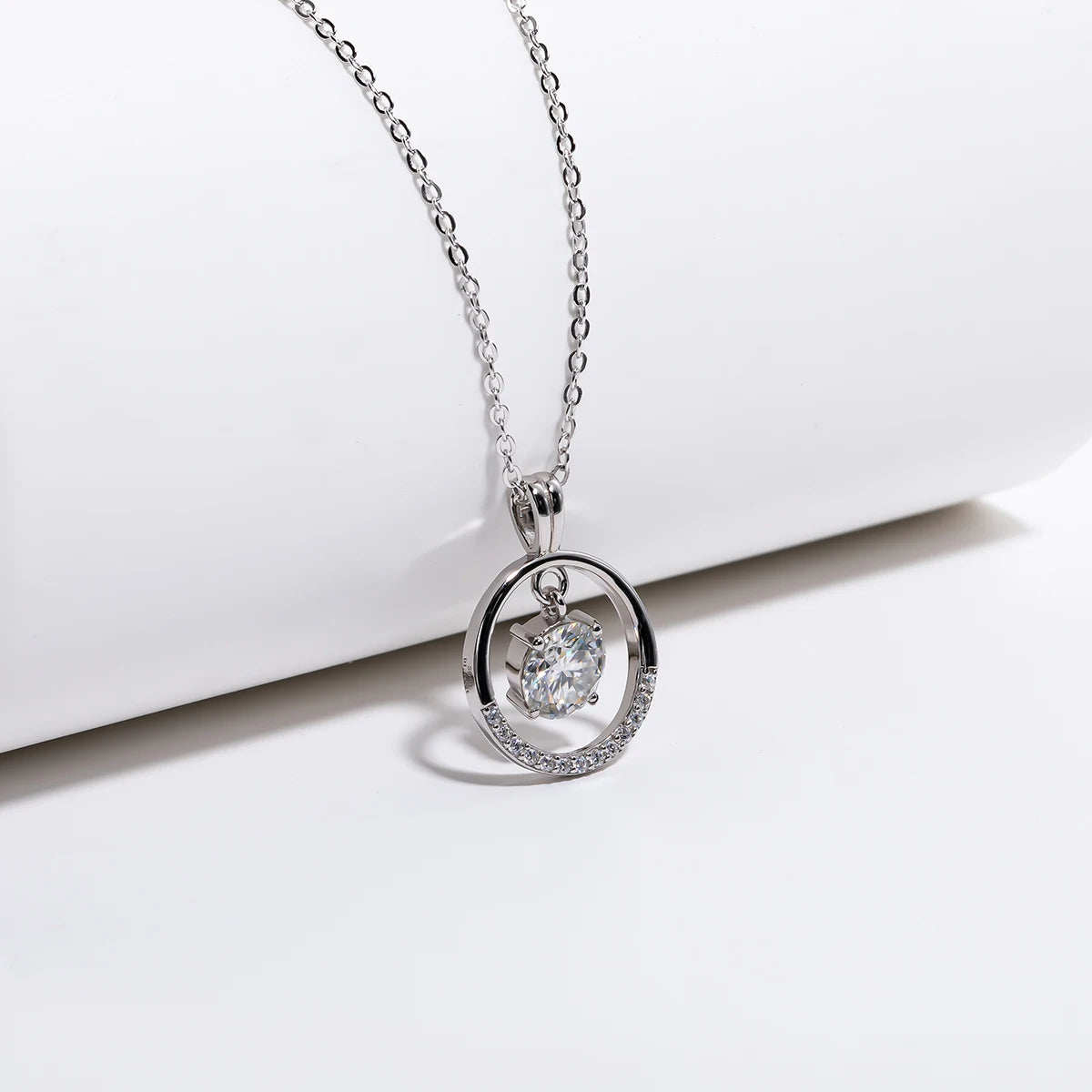 O Crystal Moissanite Pendant Necklace