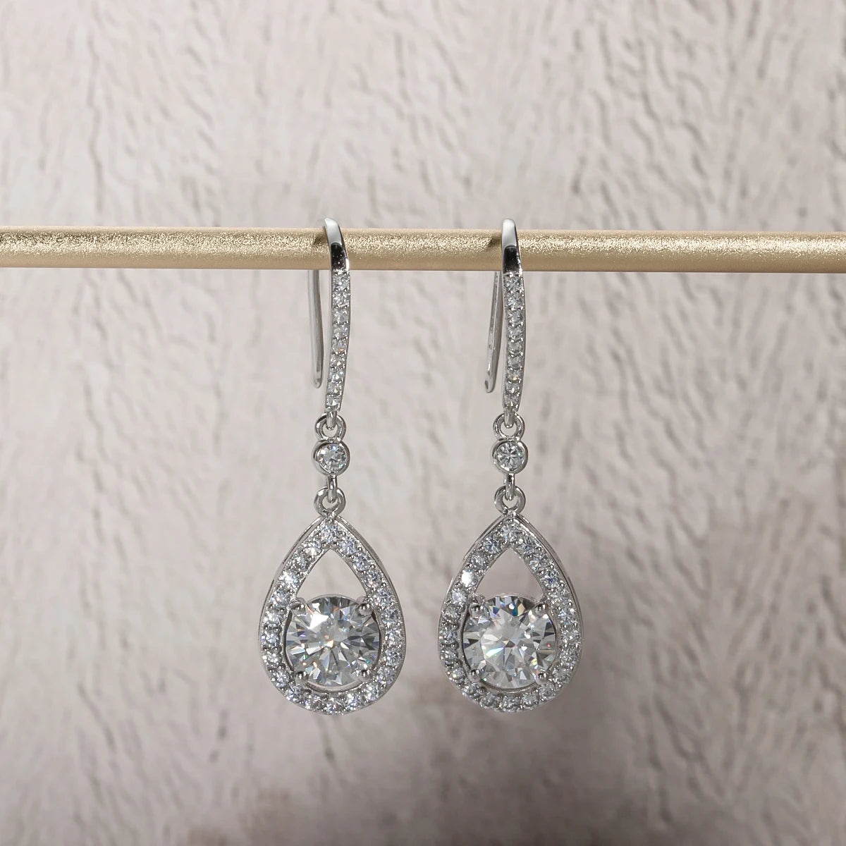 Moissanite Droplet Earrings