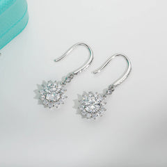 Sunflower Moissanite Drop Earrings