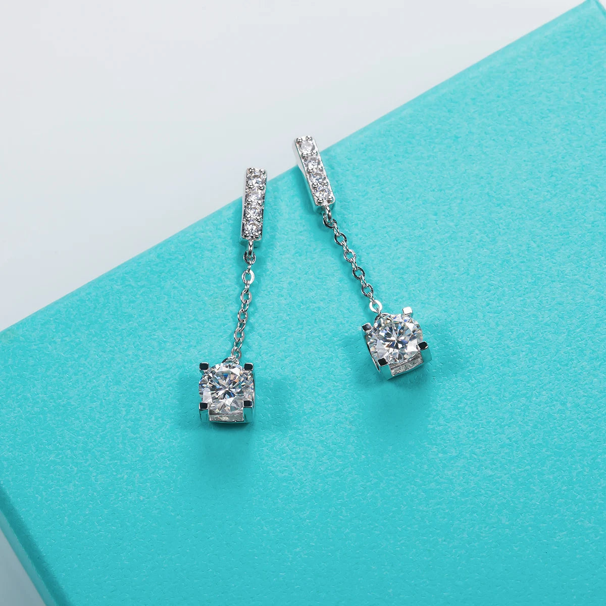 Moissanite Classic Stud Drop Earrings