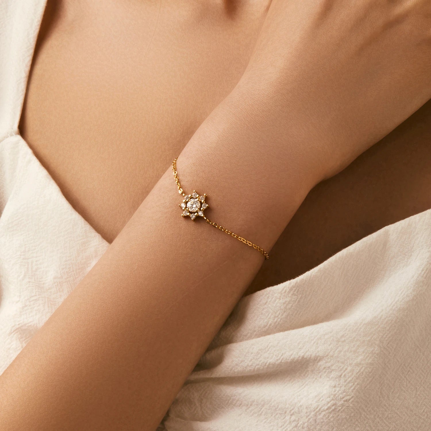 Moissanite Snowflake Bracelet