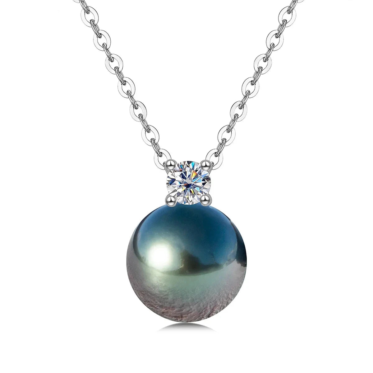 Tahitian Black Pearl Moissanite Necklace