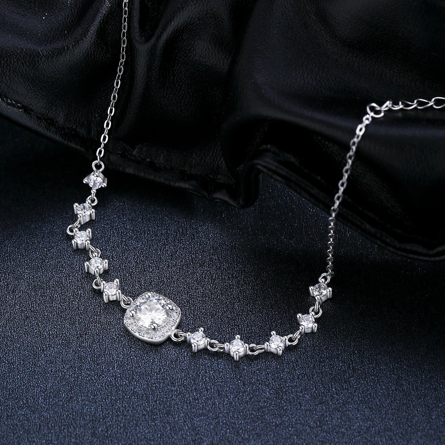 Moissanite Halo Bracelet